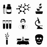 Science, biology and chemistry icon set