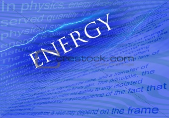 Text Energy on blue background
