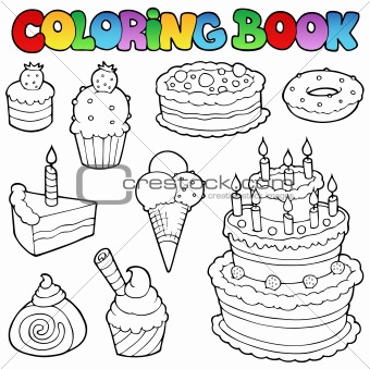 Coloring book various cakes 1