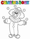 Coloring book with cheerful clown 1