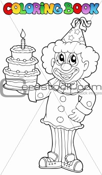 Coloring book with happy clown 3