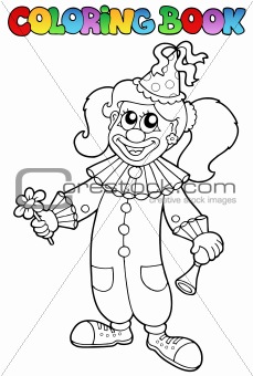 Coloring book with happy clown 5