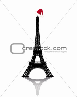 Eiffel Tower with Red Winter Hat 
