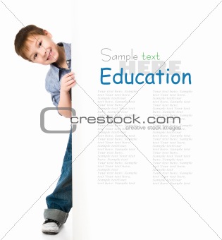 child behind a board
