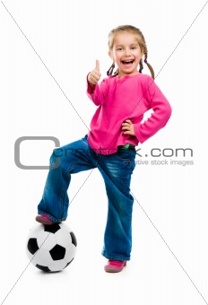 Little girl  with the ball