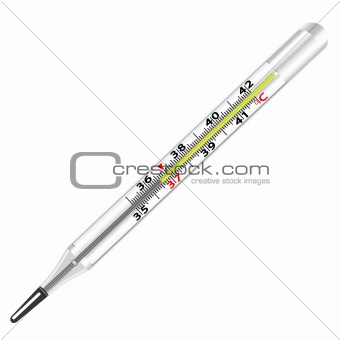 Medical glass mercury thermometer 