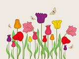 floral background with tulips