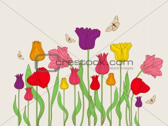 floral background with tulips