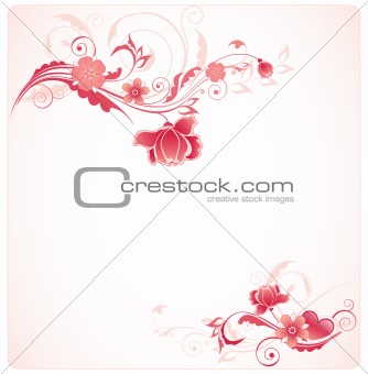 background with red flowers