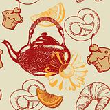 seamless pattern with teapot 