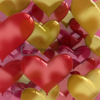 heart shaped love balloons
