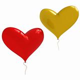 two heart shaped balloons