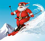 skiing Santa