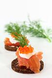 Canape with salmon