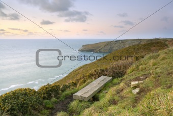 Cliff View Seascape, Cornwall, UK.