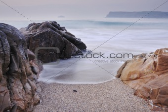 Cornwall seascape Greenaway beach.