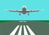 Landing airplane illustration