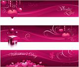Valentine greeting card banners