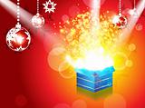 abstract christmas magic box with spot light