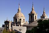 San Lorenzo de El Escorial Monastery Spires, Spain on a Sunny Day