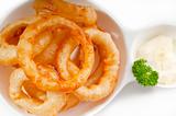 golden deep fried onion rings 