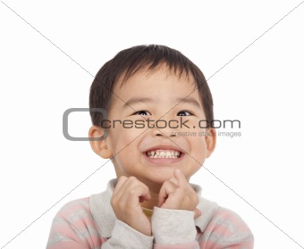 Excited face of asian boy