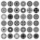 Patterns in circle. Design elements.