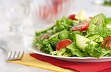 fresh vegetable salad and fork