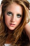 Autumnal makeup on young beautiful model