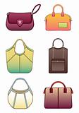 Vector illustration of six bags