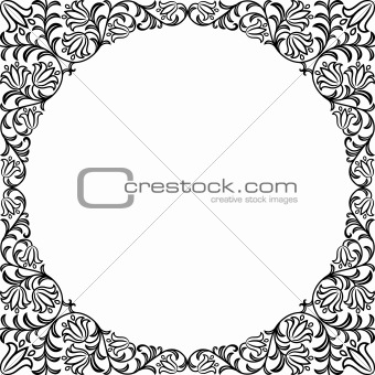 Vintage floral frame. Decorative pattern. Vector illustration.