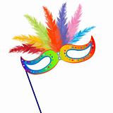 Colored mardi Grass mask with feathers