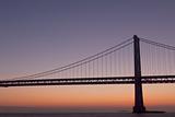 silhouette of suspension bridge