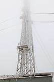 Frozen radio transmitting tower