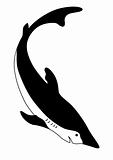 sea shark silhouette on white background, vector illustration