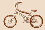 bicycle silhouette on yellow background, vector illustration