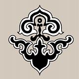 ornament on brown background, vector illustration
