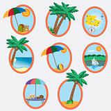 Icons with vacation theme.