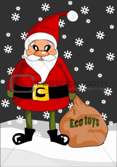 Santa claus with eco toys