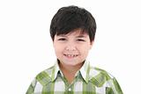 Cute smiling happy little boy isolated on white background 