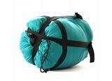 Packed sleeping-bag on white backgrounds