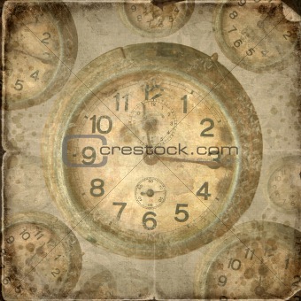 Vintage clock. Abstract time theme background