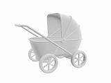 white baby carriage