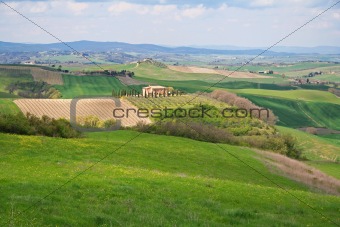 Italy. Val D'Orcia valley. Tuscany landscape