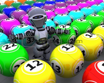 robot with bingo balls