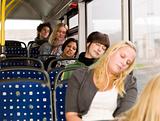Sleeping on the bus