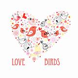 heart of love birds