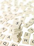 Scrabble pieces full frame