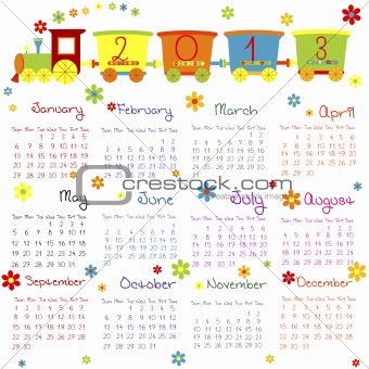 Doodle calendar for 2013