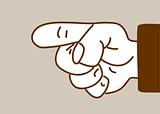 hand on brown background, vector illustration